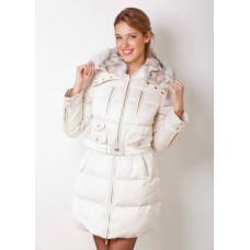 Пуховик Elisabetta Franchi айвори 000588