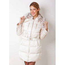 Пуховик Elisabetta Franchi айвори 000588
