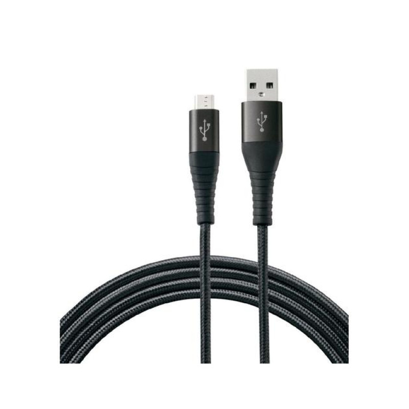 Кабель для зарядки та передавання даних USB 2,0 А для Micro USB Silver Crest Чорний
