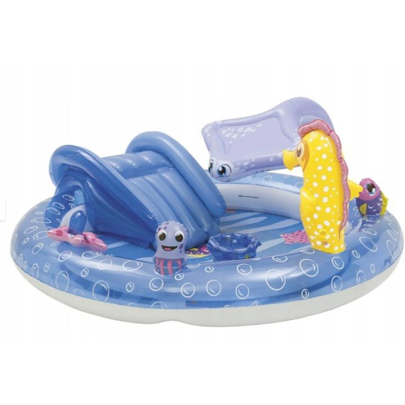 Детский игровой надувной центр , бассейн с горкой PlayTive 203х89х185см Синий