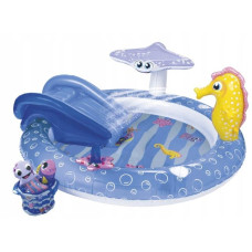 Детский игровой надувной центр , бассейн с горкой PlayTive 203х89х185см Синий