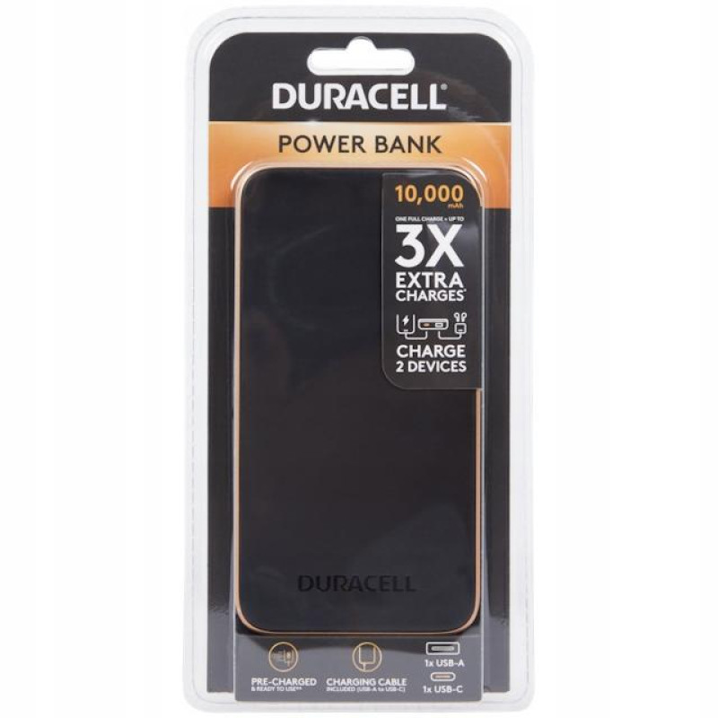 УМБ Duracell Power Bank Charge plus 10000 Black DRPB3009A (30650019)