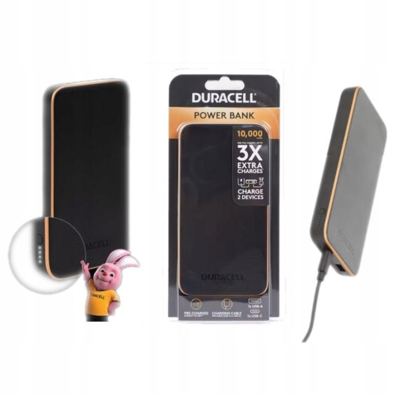 УМБ Duracell Power Bank Charge plus 10000 Black DRPB3009A (30650019)