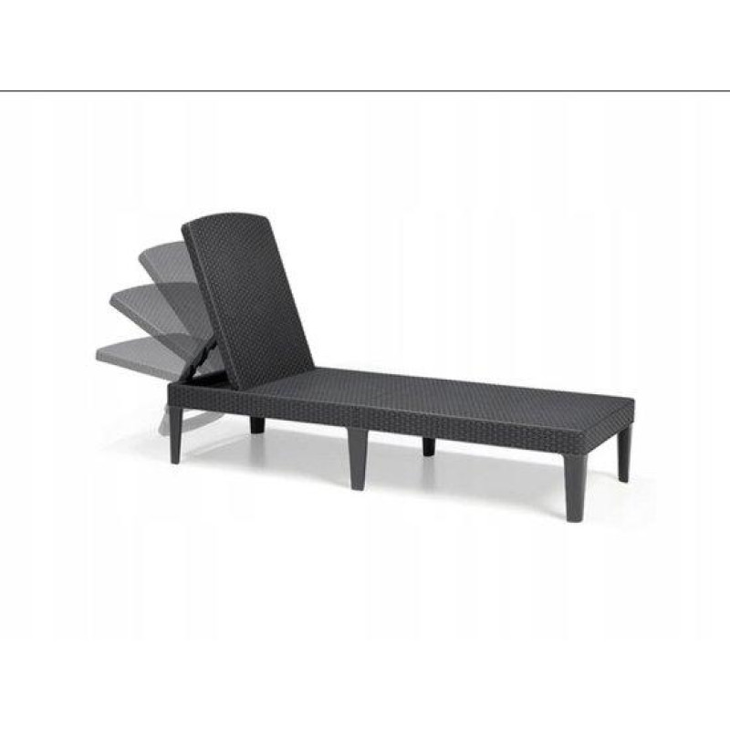 Шезлонг ротанговий, пляжний лежак Mepla Anthracite 195х65см Антрацит