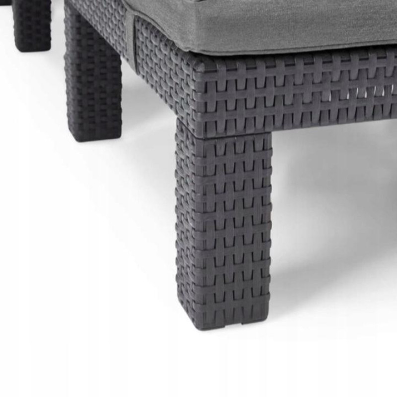 Шезлонг ротанговий, пляжний лежак Mepla Anthracite 195х65см Антрацит