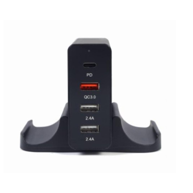 Швидкий зарядний пристрій для телефонів, ноутбуків ,USB настільний, 4 порти, PD+QC3,0 Reload