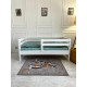 Односпальне підліткове дерев'яне ліжко з бортом ТМ Гойдалка Aurora 80х190см Бук (дерево, ламелі, без матраца, без ящика) Білий