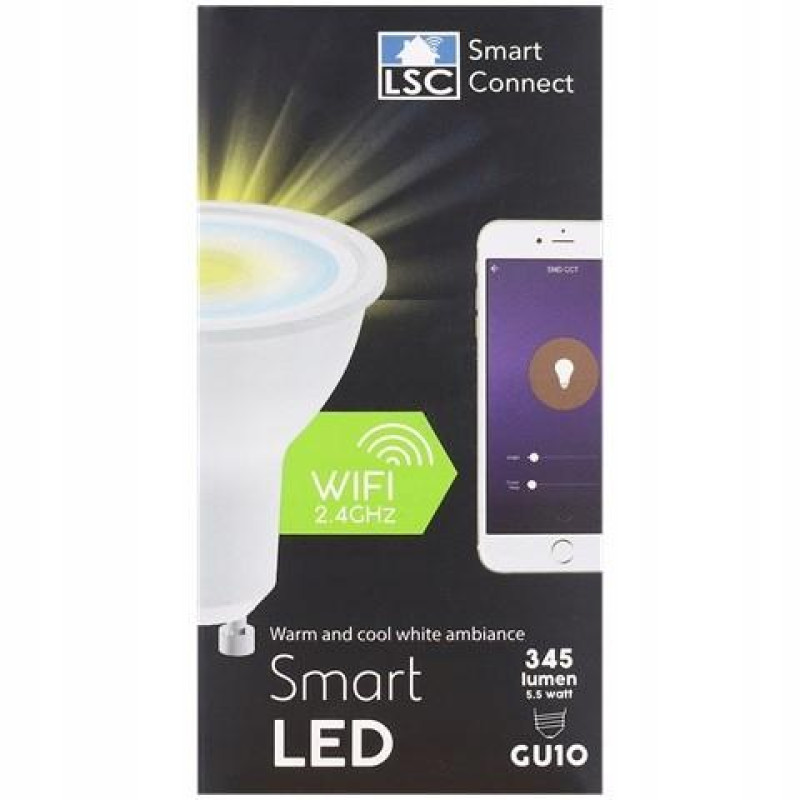 Умная светодиодная LED лампа GU10 WiFi Smart Connect 345lm (970703)