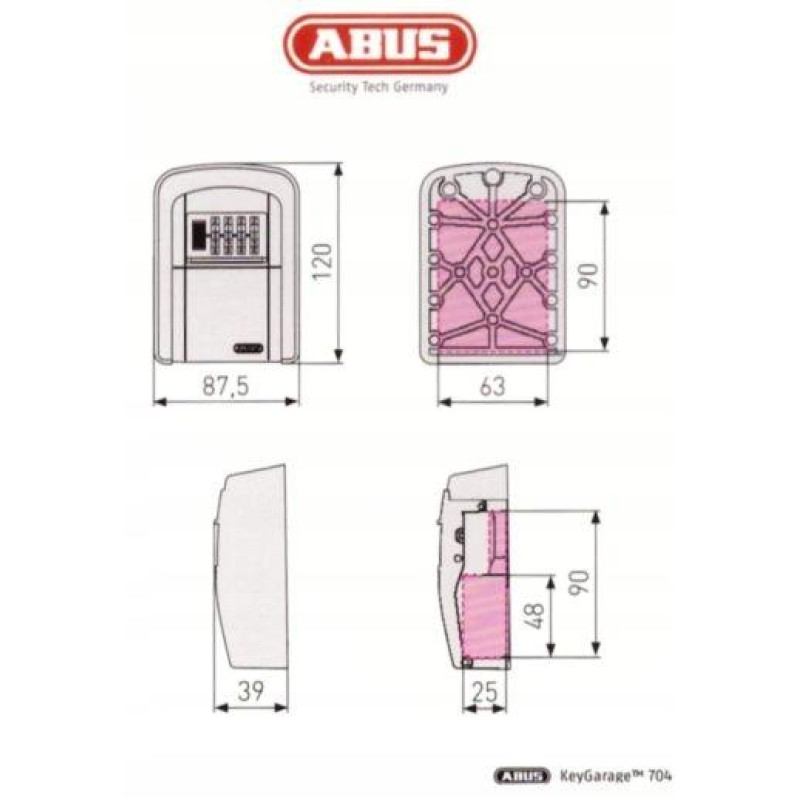 Металлический мини сейф для ключей с кодовым замком Abus 704