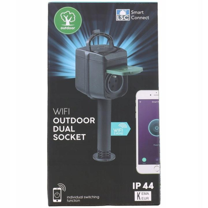 Розумна вулична подвійна Wi-Fi розетка LSC Smart Connect Tuya