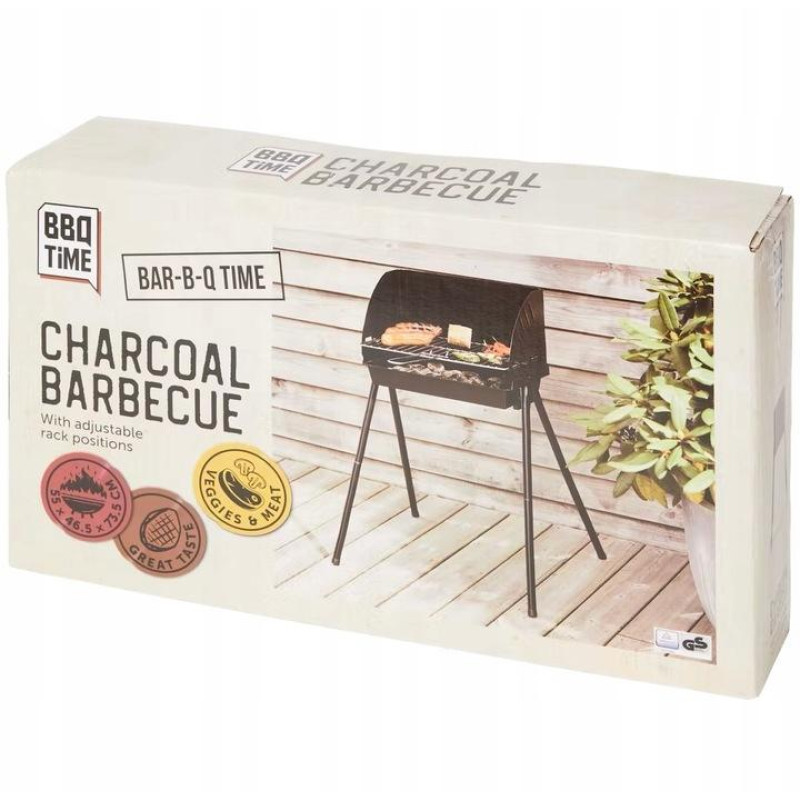 Складаний портативний вугільний садовий гриль - барбекю BBQ TIME 55 х 46,5 х 73,5 см