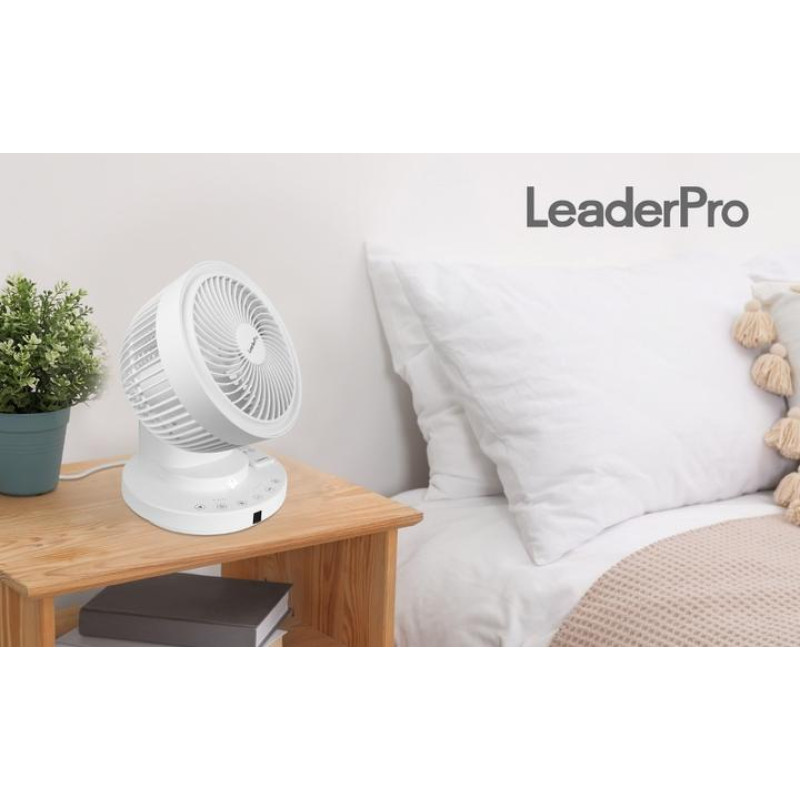 Вентилятор настільний, циркуляційний з дистанційним керуванням LeaderPro FSH-A(DC) Білий