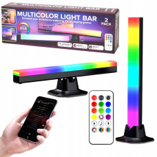 Розумні світлодіодні LED панелі RGB, синхронізація з музикою, пульт ДУ Multicolor light bar Lidl 2шт по 30см