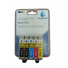 Комплект змінних картриджів, чорнила для Epson 18XL 5шт