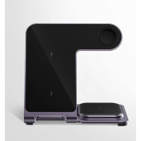 Бездротова зарядна станція 3 в 1 Intoval Y9 для iPhone/Watch 10W Deep Purple