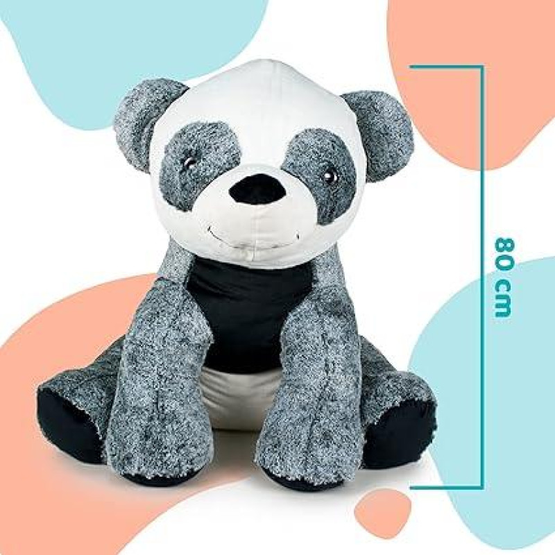 Велика м'яка плюшева іграшка Панда Famosa Softies 80см Сірий
