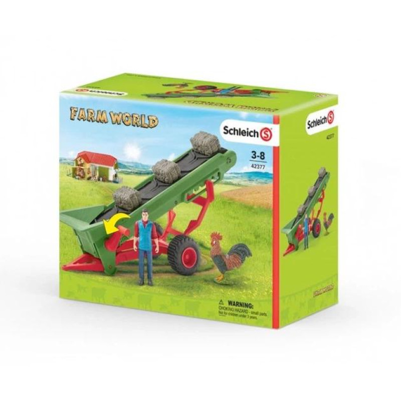 Игровой набор Schleich Фермер с конвейером для сена (42377)