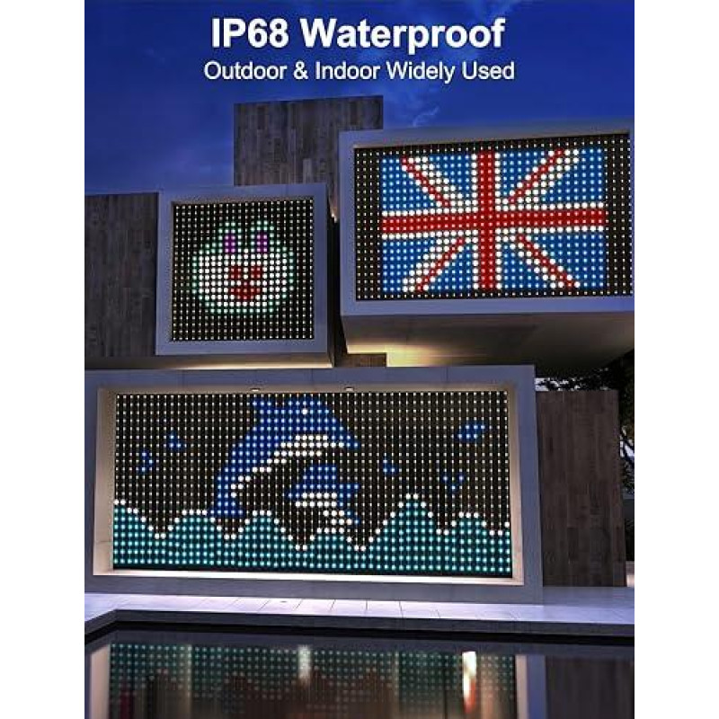 Розумна світлодіодна гірлянда, штора DBFAIRY 2х2м, 400LED RGB з вбудованим чіпом, з дистанційним керуванням через програму, синхронізацією з музикою та динамічним керуванням Для вулиці та будинку