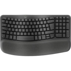 Бездротова ергономічна клавіатура Logitech Wave Keys Graphite з підсвічуванням 920-012286