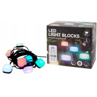 Светодиодная гирлянда для дома и улицы с пультом ДУ, RGB подсветка, синхронизация с музыкой 8 блоков, 9 метров
