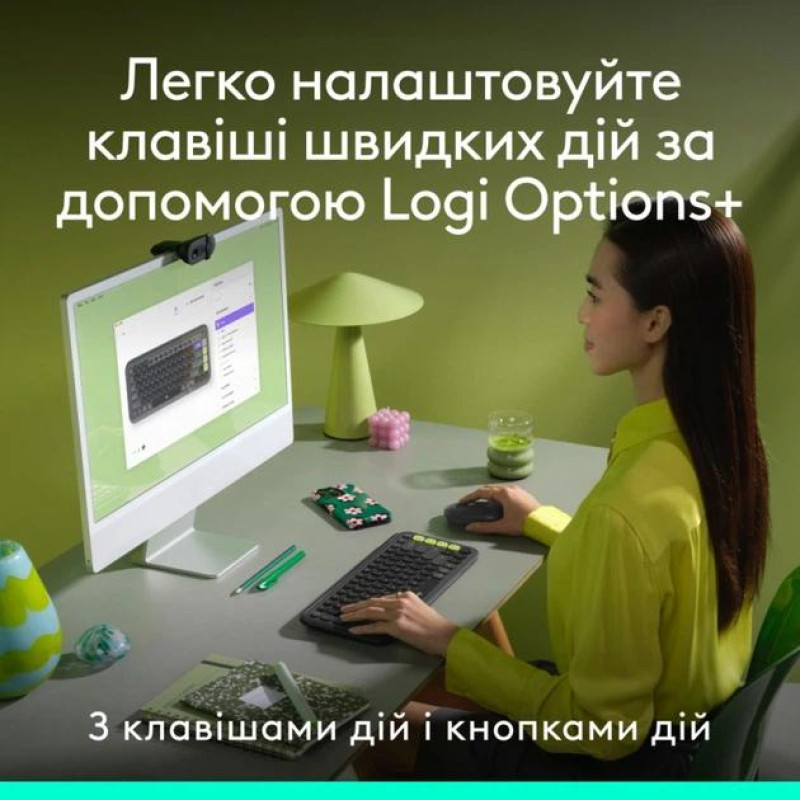 Комплект клавіатура і миша Bluetooth Logitech POP Icon Combo Graphite