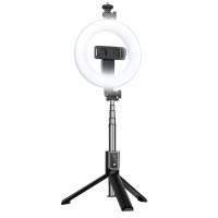 Кільцева LED лампа, BLUETOOTH монопод-трипод з пультом ДУ для фото і відео Ring Light P40D-2 Ø 17см 95см