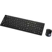 Комплект клавіатура і миша Amazon Basics MD023, стандартний розмір, бездротовий, USB-приймач 2,4 ГГц, QWERTY, Чорний