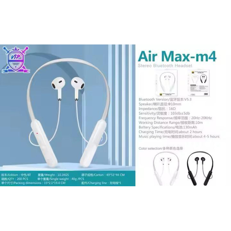 Бездротові стерео навушники для спорту  CVC 8.0  Air Max-M4 Білий