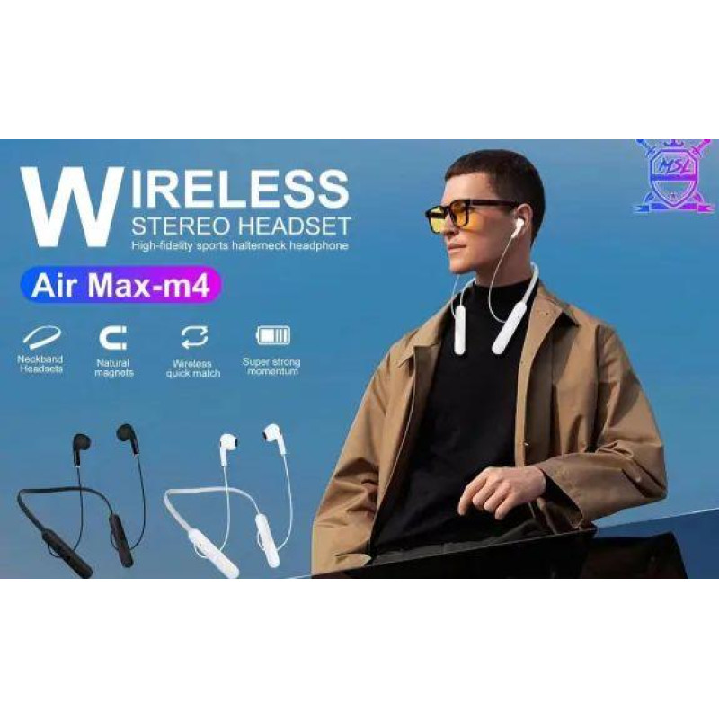 Бездротові стерео навушники для спорту  CVC 8.0  Air Max-M4 Білий