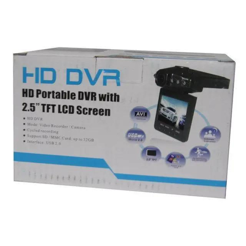 Автомобільний відеореєстратор HD 198 DVR (LCD 2,4) зйомка день/ніч кут огляду 120 автореєстратор складаний 2.2  Чорний