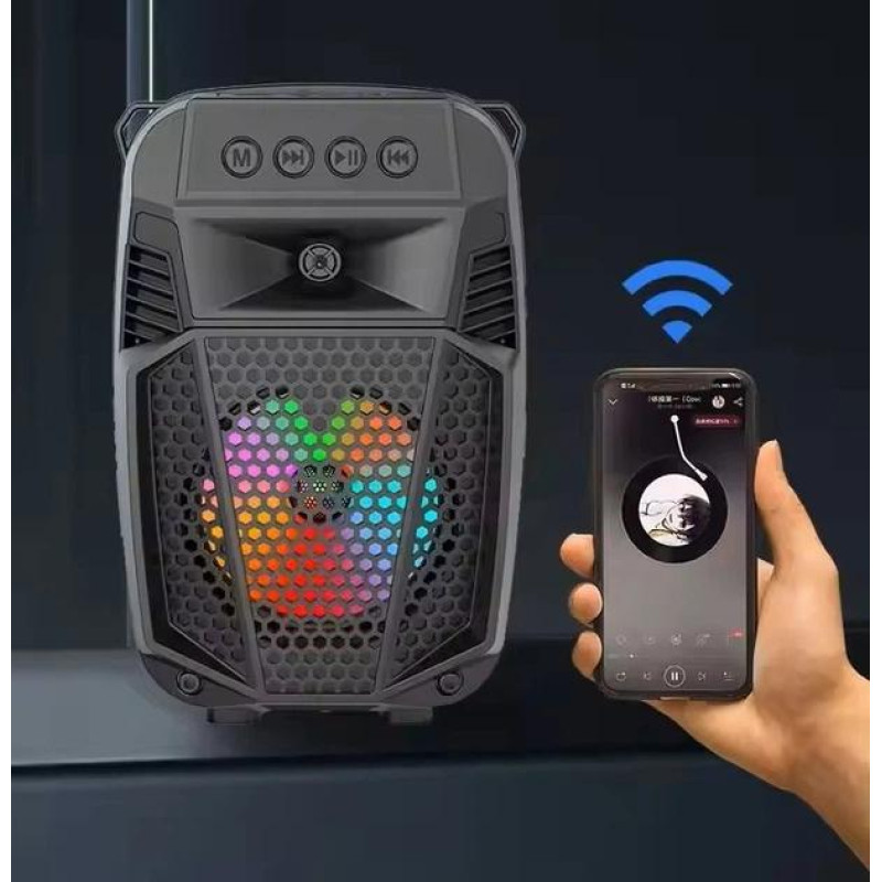 Портативна бездротова колонка Sing-e  ZQS1430 Mini RGB Multi Media 8W 1200mAh Чорна