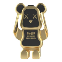Универсальный автомобильный держатель телефона Bearbrick , установка в дефлектор Черный с золотом