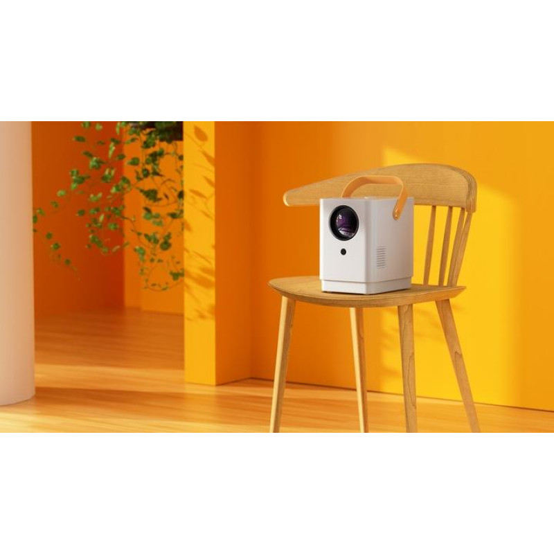 Мультимедийный, мобильный проектор Surewheel Q3 Full HD LED 8000Лм WiFi Bluetooth Android TV 180C 4K с динамиками Белый
