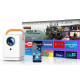 Мультимедийный, мобильный проектор Surewheel Q3 Full HD LED 8000Лм WiFi Bluetooth Android TV 180C 4K с динамиками Белый
