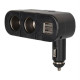 Автомобильный разветвитель прикуривателя Olesson 1652 / 2 гнезда + 2 USB /100W, 12V/24V / Черный