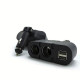 Автомобильный разветвитель прикуривателя Olesson 1652 / 2 гнезда + 2 USB /100W, 12V/24V / Черный