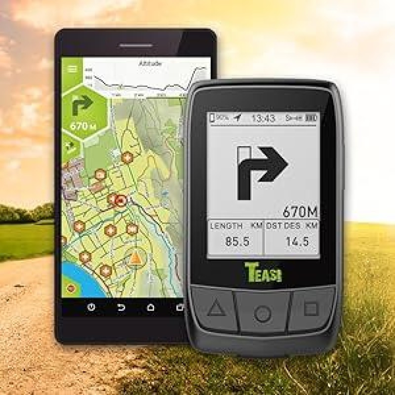 Велокомп'ютер бездротовий, вологостійкий Teasi Core Tahuna Connect GPS, датчики Bluetooth 4.0, 64МБ пам'яті