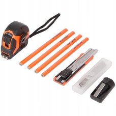 Набор инструментов для разметки и измерения Werckmann 12 предметов ( рулетка, нож, лезвия, карандаши и точилка )