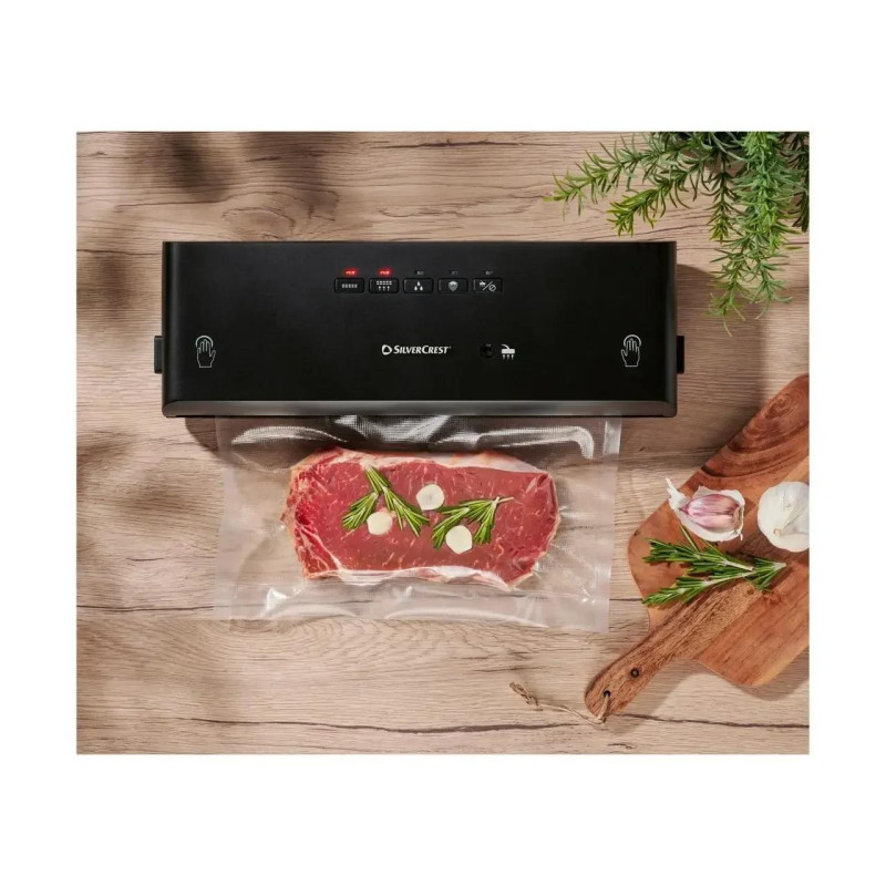 Вакуумний пакувальник, вакууматор для сухих та вологих продуктів Silver Crest SV 130 А1 Black 130 Вт Зварювання пакетів 30см