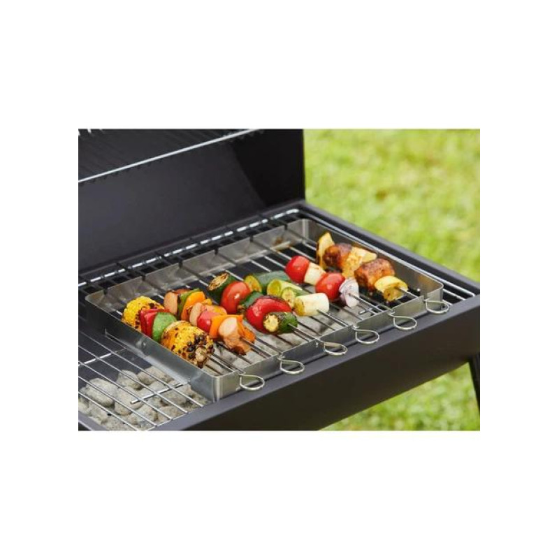 Мангал розкладний переносний Grill Meister з набором шампурів 35,5x25x3,2 см 7 предметів