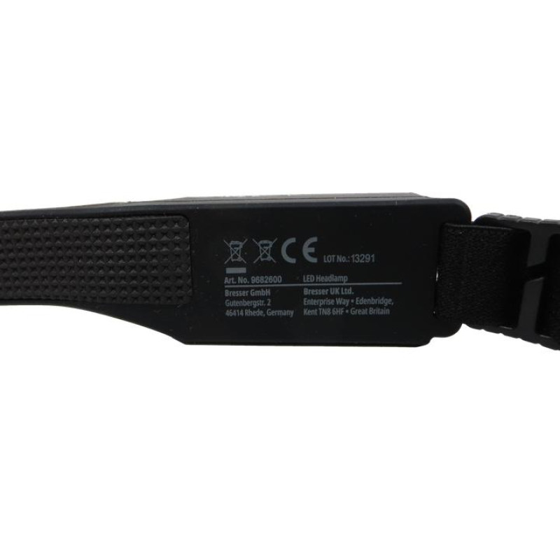 Налобный фонарь аккумуляторный Bresser LED полоса 160 Lm + фонарик 90 Lm Черный