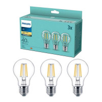 Набор светодиодных LED ламп VINTAGE Philips A60 E27/4,3W/220V-240V 2700K , 3 штуки