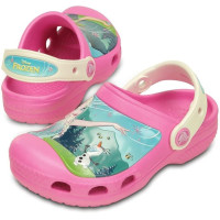 Крокси дитячі, сабо для дівчаток Crocs Kids CC Frozen Fever Clog K, розмір 33-34, стопа 21-22см Рожевий