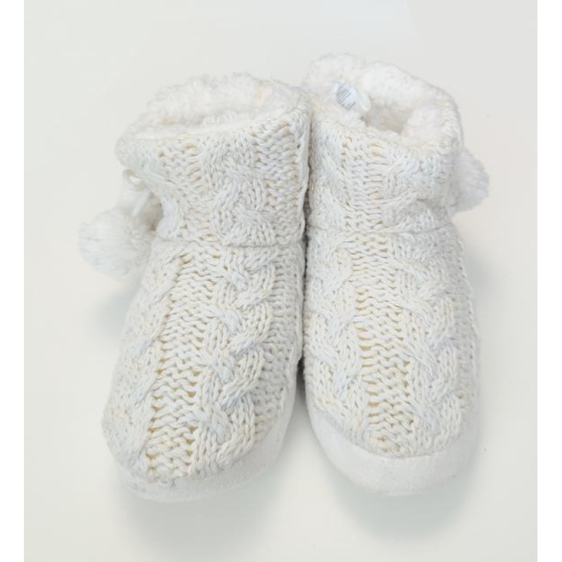 Женские домашние тапочки-сапожки вязанные Ardene Молочный 39-40р