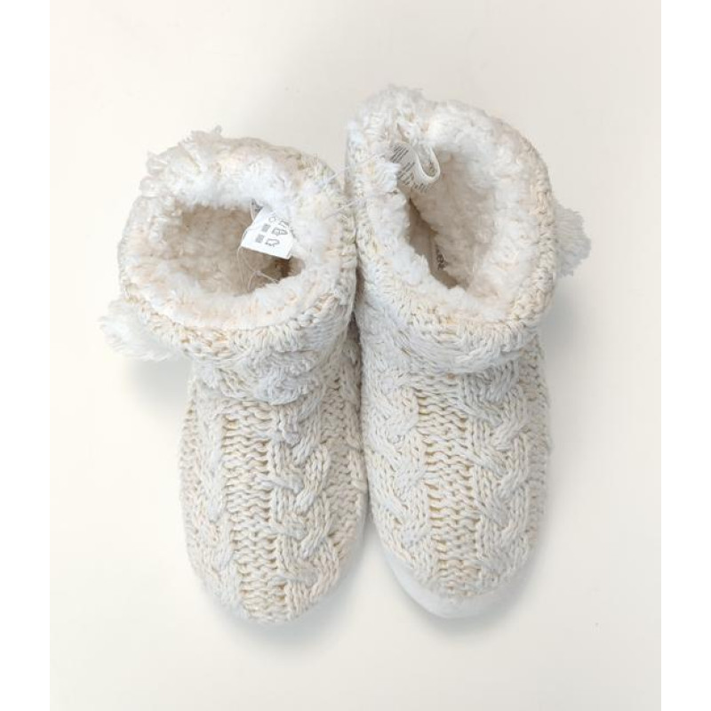 Женские домашние тапочки-сапожки вязанные Ardene Молочный 39-40р