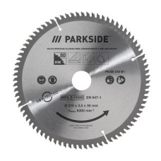 Полотно для дискової пилки Parkside PKSB 210 А1 210мм 80 зубів