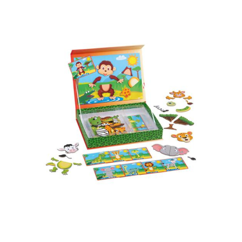 Магнитная головоломка, пазлы Животные PlayTive 80 деталей