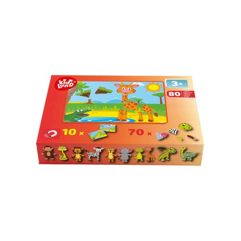 Магнитная головоломка, пазлы Животные PlayTive 80 деталей